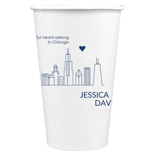 We Love Chicago Paper Coffee Cups